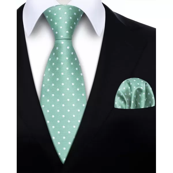 HISDERN Polka Dot Ties for Men Handkerchief Woven Classic Silk Mens Ties and Pocket Square Set Wedding Business