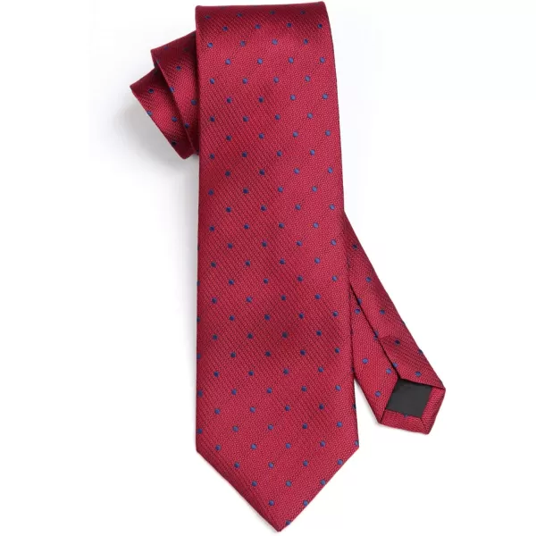 HISDERN Polka Dot Ties for Men Handkerchief Woven Classic Silk Mens Ties and Pocket Square Set Wedding Business