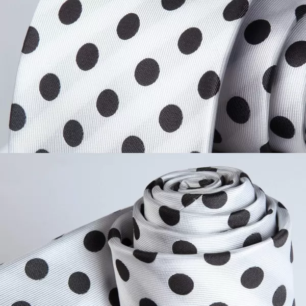HISDERN Polka Dot Ties for Men Handkerchief Woven Classic Silk Mens Ties and Pocket Square Set Wedding Business
