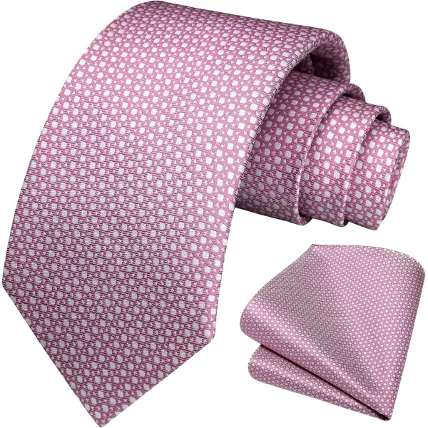 HISDERN Polka Dot Ties for Men Handkerchief Woven Classic Silk Mens Ties and Pocket Square Set Wedding Business