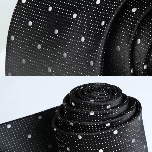HISDERN Polka Dot Ties for Men Handkerchief Woven Classic Silk Mens Ties and Pocket Square Set Wedding Business