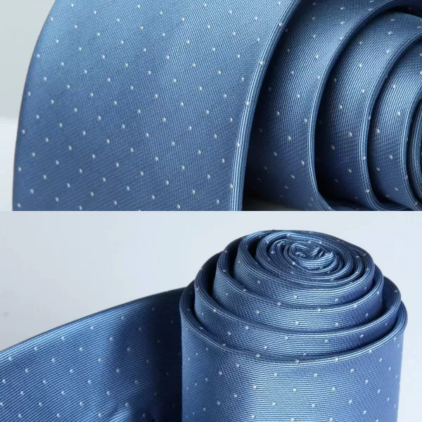 HISDERN Polka Dot Ties for Men Handkerchief Woven Classic Silk Mens Ties and Pocket Square Set Wedding Business