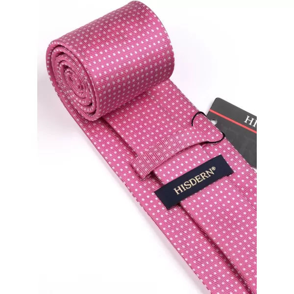HISDERN Polka Dot Ties for Men Handkerchief Woven Classic Silk Mens Ties and Pocket Square Set Wedding Business