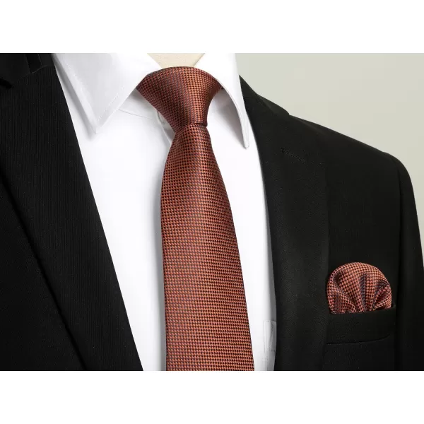 HISDERN Polka Dot Ties for Men Handkerchief Woven Classic Silk Mens Ties and Pocket Square Set Wedding Business