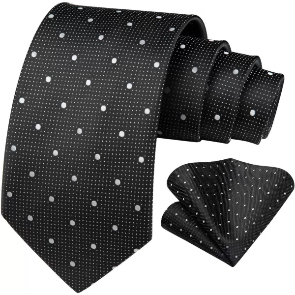 HISDERN Polka Dot Ties for Men Handkerchief Woven Classic Silk Mens Ties and Pocket Square Set Wedding Business