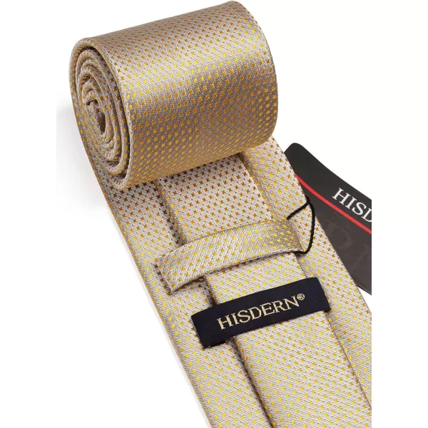 HISDERN Polka Dot Ties for Men Handkerchief Woven Classic Silk Mens Ties and Pocket Square Set Wedding Business