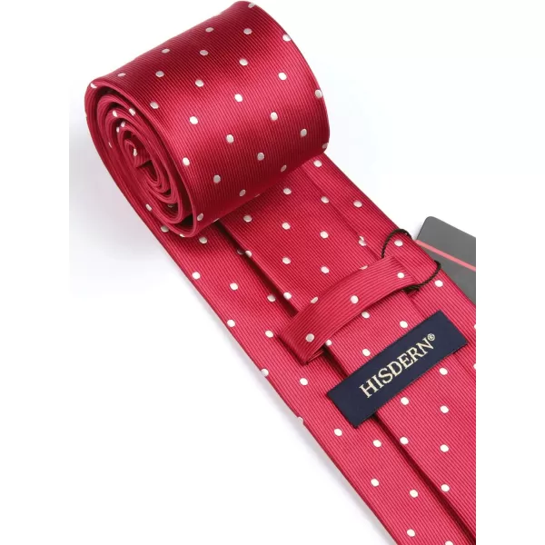 HISDERN Polka Dot Ties for Men Handkerchief Woven Classic Silk Mens Ties and Pocket Square Set Wedding Business