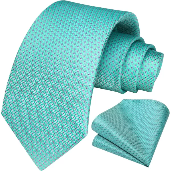 HISDERN Polka Dot Ties for Men Handkerchief Woven Classic Silk Mens Ties and Pocket Square Set Wedding Business