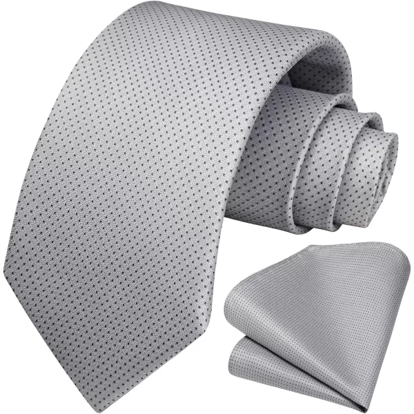 HISDERN Polka Dot Ties for Men Handkerchief Woven Classic Silk Mens Ties and Pocket Square Set Wedding Business