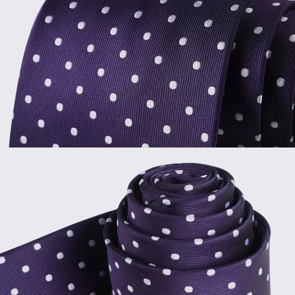 HISDERN Polka Dot Ties for Men Handkerchief Woven Classic Silk Mens Ties and Pocket Square Set Wedding Business