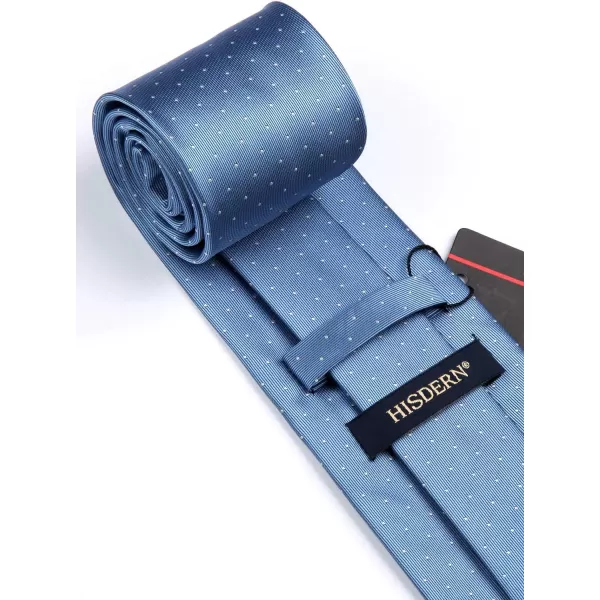 HISDERN Polka Dot Ties for Men Handkerchief Woven Classic Silk Mens Ties and Pocket Square Set Wedding Business