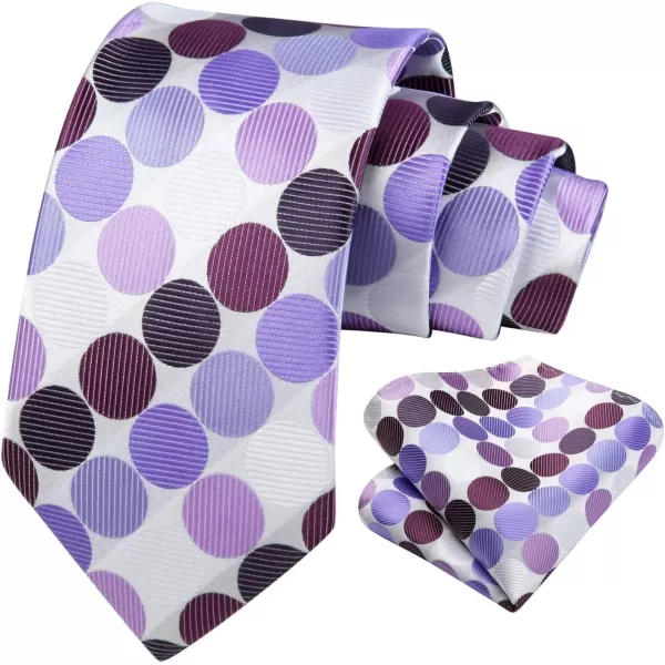 HISDERN Polka Dot Ties for Men Handkerchief Woven Classic Silk Mens Ties and Pocket Square Set Wedding Business