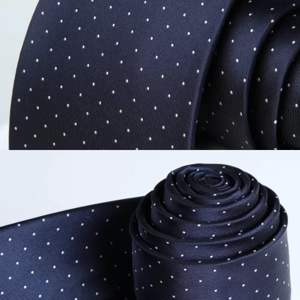 HISDERN Polka Dot Ties for Men Handkerchief Woven Classic Silk Mens Ties and Pocket Square Set Wedding Business