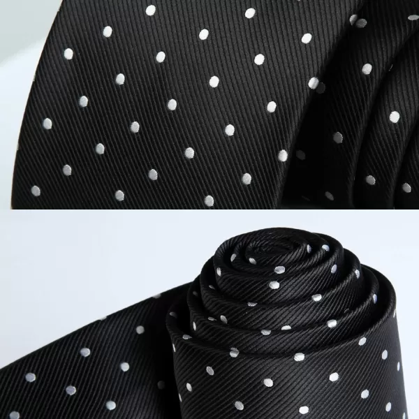 HISDERN Polka Dot Ties for Men Handkerchief Woven Classic Silk Mens Ties and Pocket Square Set Wedding Business