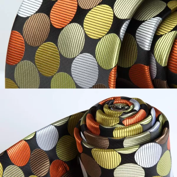 HISDERN Polka Dot Ties for Men Handkerchief Woven Classic Silk Mens Ties and Pocket Square Set Wedding Business