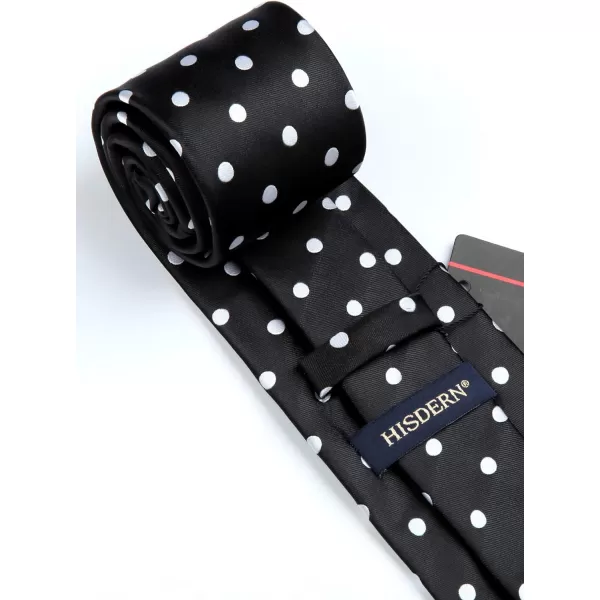 HISDERN Polka Dot Ties for Men Handkerchief Woven Classic Silk Mens Ties and Pocket Square Set Wedding Business