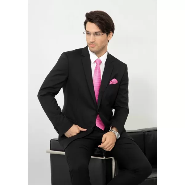 HISDERN Polka Dot Ties for Men Handkerchief Woven Classic Silk Mens Ties and Pocket Square Set Wedding Business