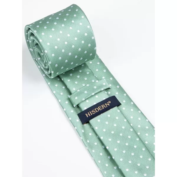 HISDERN Polka Dot Ties for Men Handkerchief Woven Classic Silk Mens Ties and Pocket Square Set Wedding Business