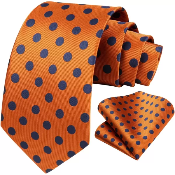 HISDERN Polka Dot Ties for Men Handkerchief Woven Classic Silk Mens Ties and Pocket Square Set Wedding Business