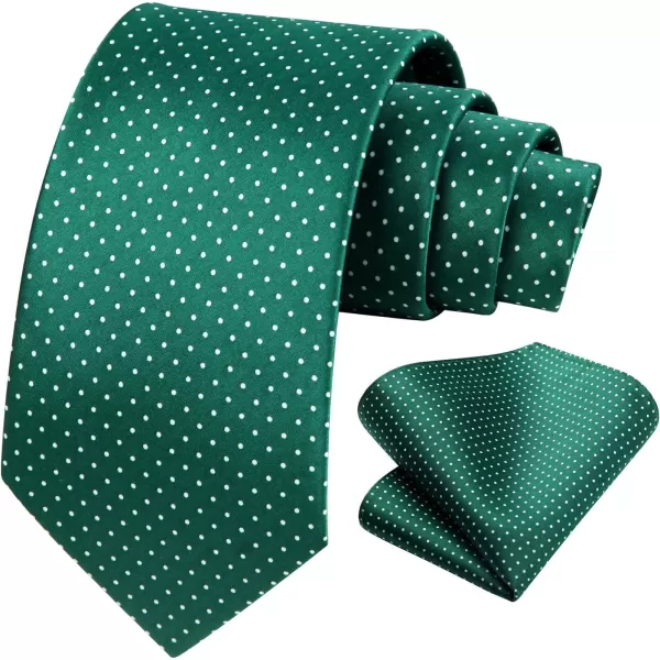 HISDERN Polka Dot Ties for Men Handkerchief Woven Classic Silk Mens Ties and Pocket Square Set Wedding Business