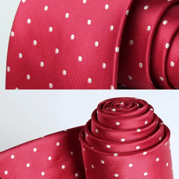 HISDERN Polka Dot Ties for Men Handkerchief Woven Classic Silk Mens Ties and Pocket Square Set Wedding Business