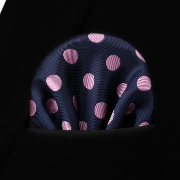 HISDERN Polka Dot Ties for Men Handkerchief Woven Classic Silk Mens Ties and Pocket Square Set Wedding Business