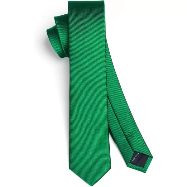 HISDERN Solid Color Ties for Men 2.17'' Skinny Tie Formal Business Neckties Classic Woven Satin Wedding Necktie