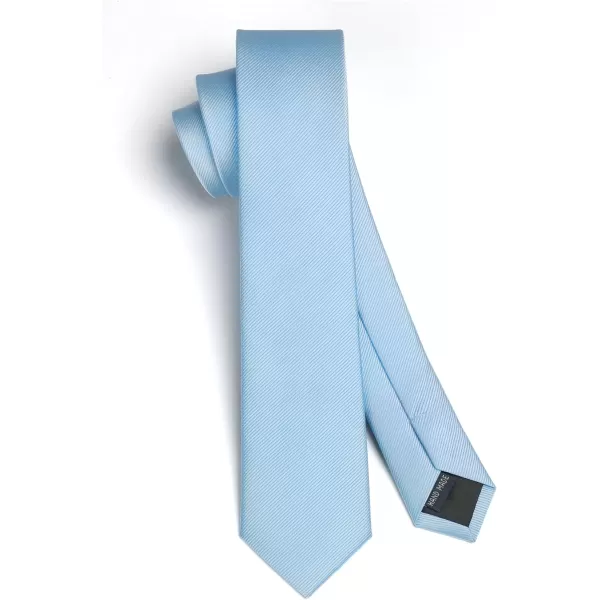 HISDERN Solid Color Ties for Men 2.17'' Skinny Tie Formal Business Neckties Classic Woven Satin Wedding Necktie