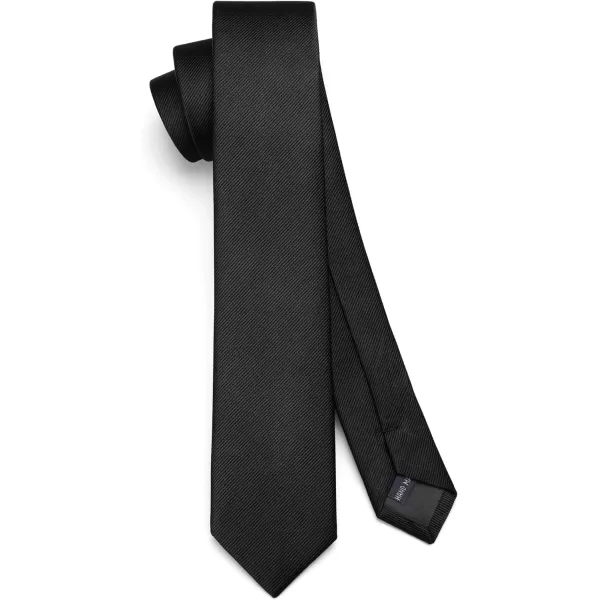 HISDERN Solid Color Ties for Men 2.17'' Skinny Tie Formal Business Neckties Classic Woven Satin Wedding Necktie