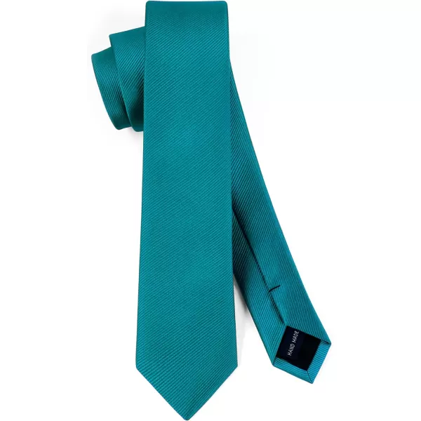 HISDERN Solid Color Ties for Men 2.17'' Skinny Tie Formal Business Neckties Classic Woven Satin Wedding Necktie