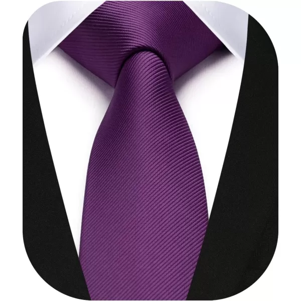 HISDERN Solid Color Ties for Men 2.17'' Skinny Tie Formal Business Neckties Classic Woven Satin Wedding Necktie