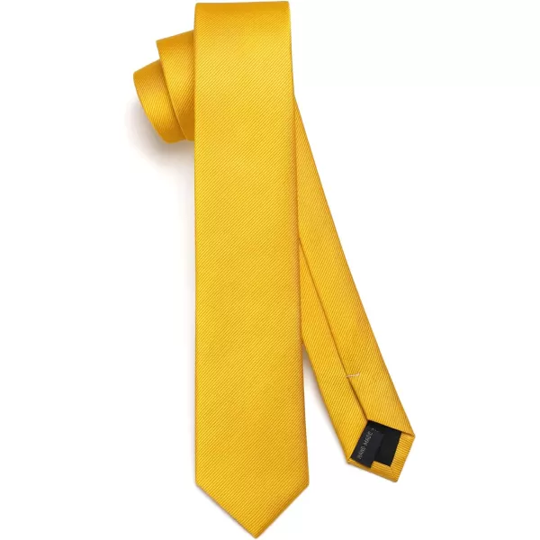 HISDERN Solid Color Ties for Men 2.17'' Skinny Tie Formal Business Neckties Classic Woven Satin Wedding Necktie
