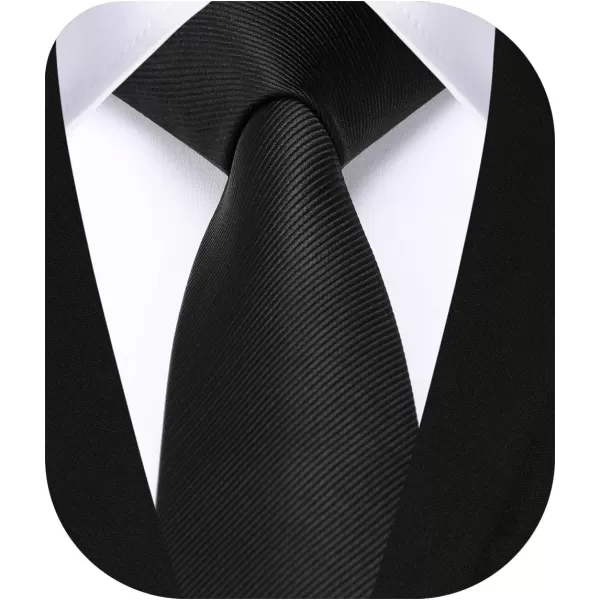 HISDERN Solid Color Ties for Men 2.17'' Skinny Tie Formal Business Neckties Classic Woven Satin Wedding Necktie