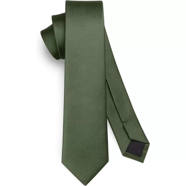 HISDERN Solid Color Ties for Men 2.17'' Skinny Tie Formal Business Neckties Classic Woven Satin Wedding Necktie