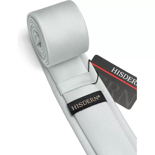 HISDERN Solid Color Ties for Men 2.17'' Skinny Tie Formal Business Neckties Classic Woven Satin Wedding Necktie