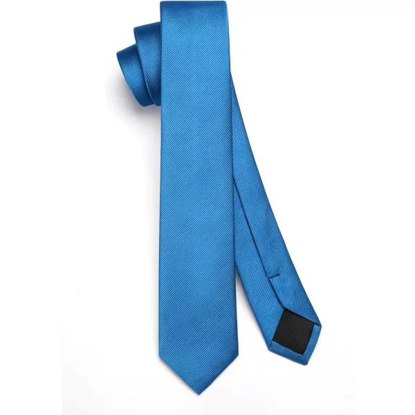 HISDERN Solid Color Ties for Men 2.17'' Skinny Tie Formal Business Neckties Classic Woven Satin Wedding Necktie