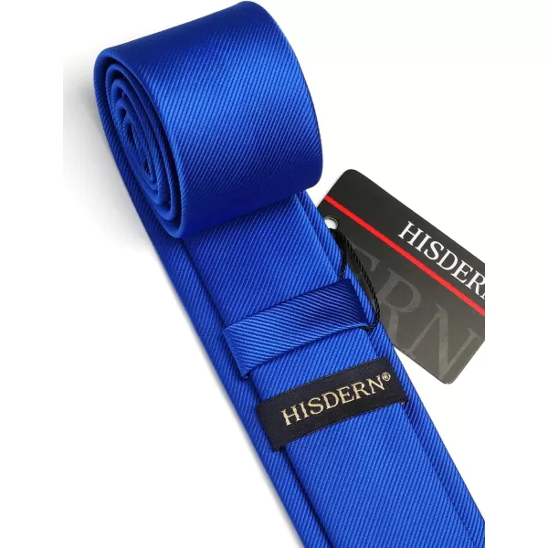 HISDERN Solid Color Ties for Men 2.17'' Skinny Tie Formal Business Neckties Classic Woven Satin Wedding Necktie