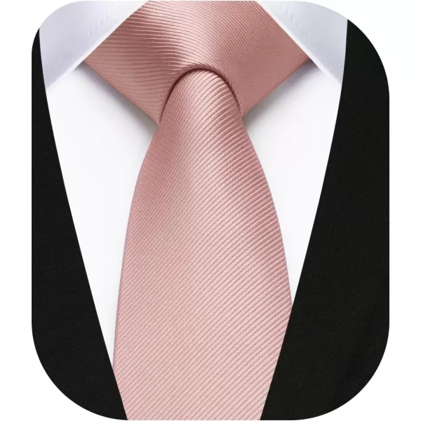HISDERN Solid Color Ties for Men 2.17'' Skinny Tie Formal Business Neckties Classic Woven Satin Wedding Necktie