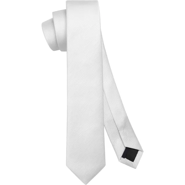 HISDERN Solid Color Ties for Men 2.17'' Skinny Tie Formal Business Neckties Classic Woven Satin Wedding Necktie