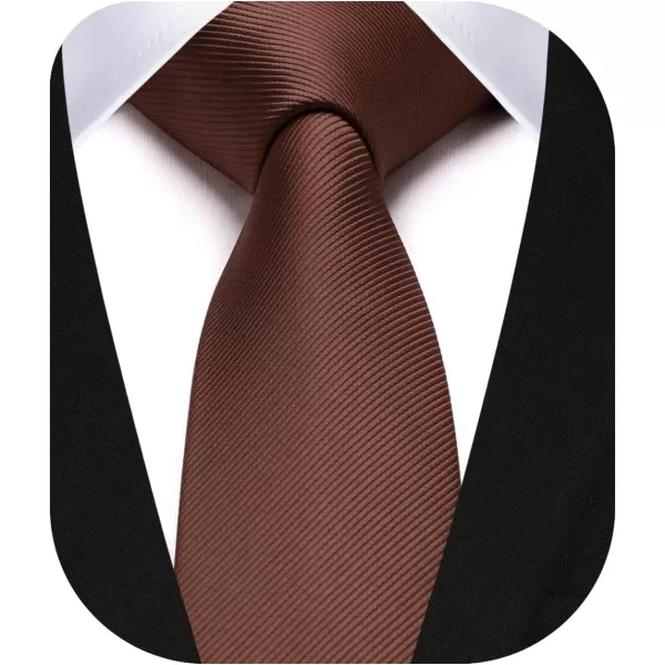 HISDERN Solid Color Ties for Men 2.17'' Skinny Tie Formal Business Neckties Classic Woven Satin Wedding Necktie