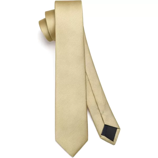 HISDERN Solid Color Ties for Men 2.17'' Skinny Tie Formal Business Neckties Classic Woven Satin Wedding Necktie