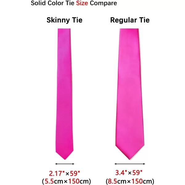 HISDERN Solid Color Ties for Men 2.17'' Skinny Tie Formal Business Neckties Classic Woven Satin Wedding Necktie