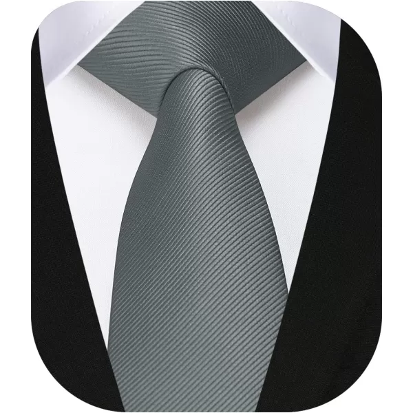 HISDERN Solid Color Ties for Men 2.17'' Skinny Tie Formal Business Neckties Classic Woven Satin Wedding Necktie