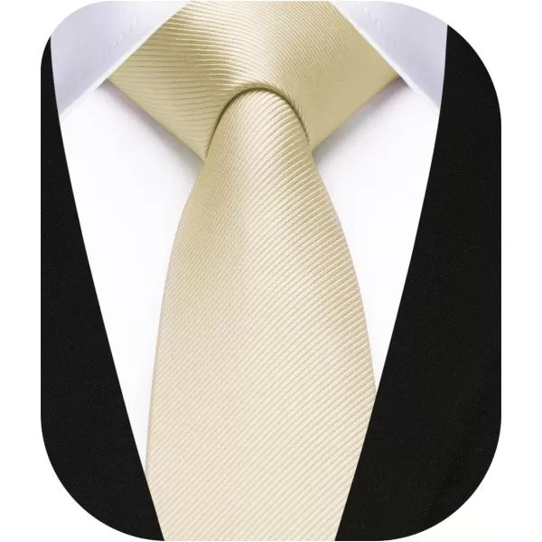 HISDERN Solid Color Ties for Men 2.17'' Skinny Tie Formal Business Neckties Classic Woven Satin Wedding Necktie