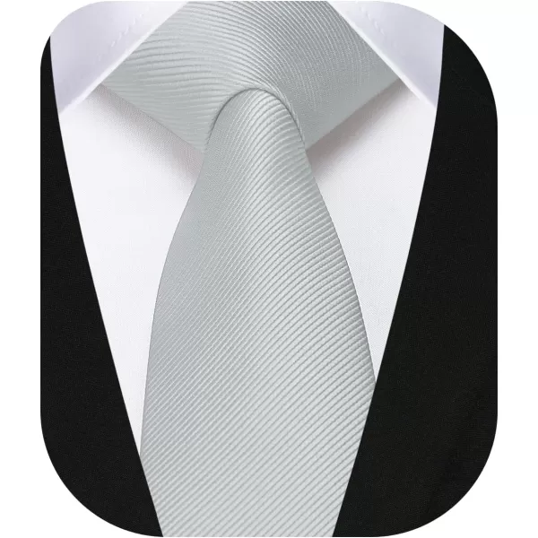 HISDERN Solid Color Ties for Men 2.17'' Skinny Tie Formal Business Neckties Classic Woven Satin Wedding Necktie