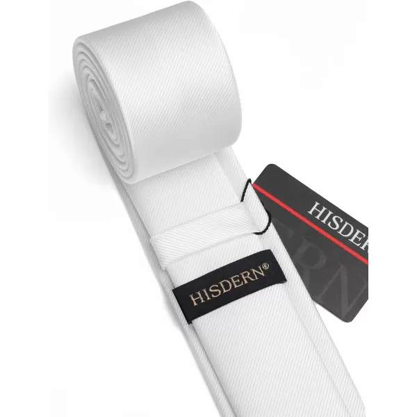 HISDERN Solid Color Ties for Men 2.17'' Skinny Tie Formal Business Neckties Classic Woven Satin Wedding Necktie