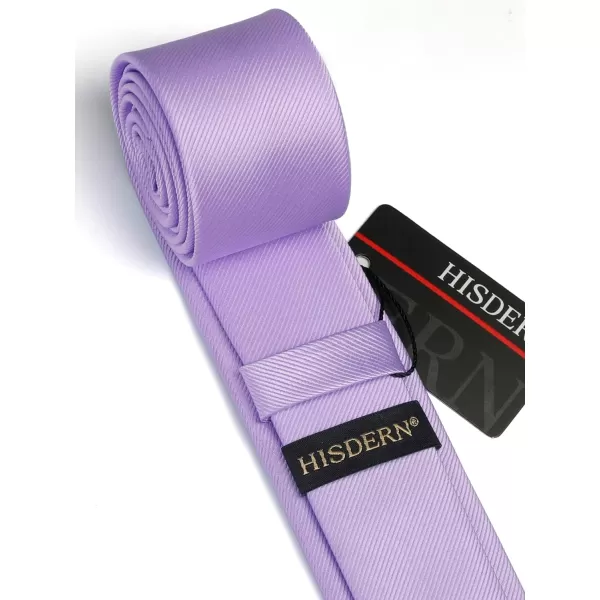 HISDERN Solid Color Ties for Men 2.17'' Skinny Tie Formal Business Neckties Classic Woven Satin Wedding Necktie