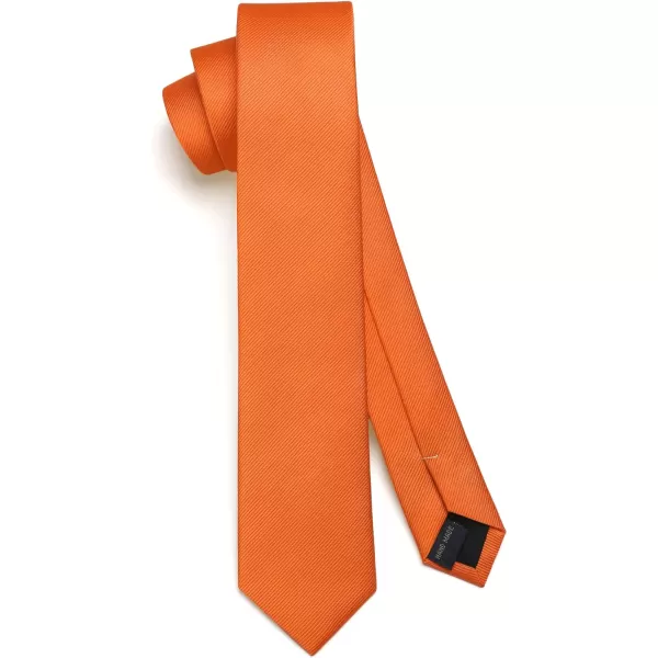 HISDERN Solid Color Ties for Men 2.17'' Skinny Tie Formal Business Neckties Classic Woven Satin Wedding Necktie
