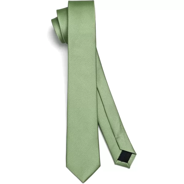 HISDERN Solid Color Ties for Men 2.17'' Skinny Tie Formal Business Neckties Classic Woven Satin Wedding Necktie