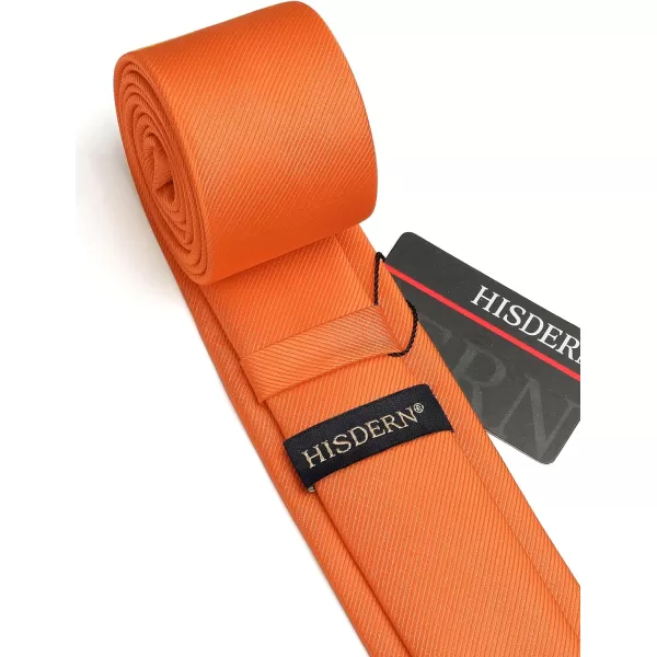 HISDERN Solid Color Ties for Men 2.17'' Skinny Tie Formal Business Neckties Classic Woven Satin Wedding Necktie